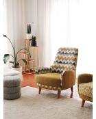 Silla con alas en forma de zigzag amarilla - 88 x 75 x 95 cm