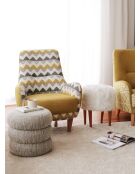 Silla con alas en forma de zigzag amarilla - 88 x 75 x 95 cm