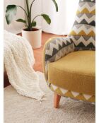 Silla con alas en forma de zigzag amarilla - 88 x 75 x 95 cm