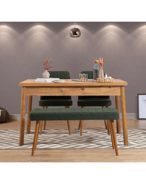 Juego de mesa y silla verde costa atlántica (4 piezas)