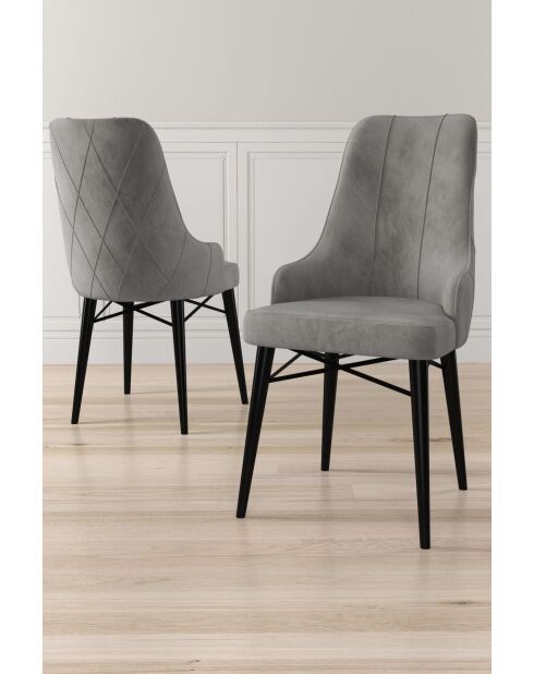 Stoelenset Neta (6 stuks) grijs, zwart