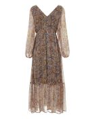 Maxikleid aus Chiffon mit Capuccino-Print