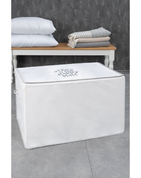 Cesta de fieltro blanca - 75 x 45 x 45 cm