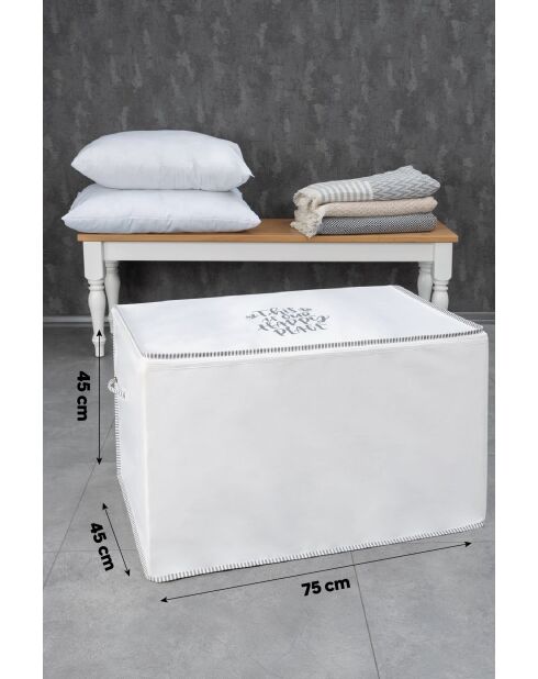 Cesta de fieltro blanca - 75 x 45 x 45 cm