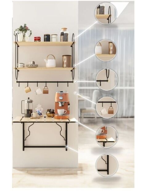 Stand à café beige/noir