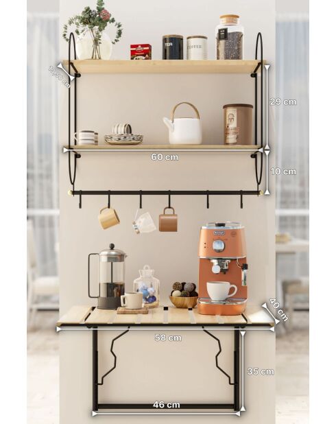 Stand à café beige/noir