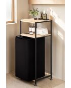 Wäschekorb beige/schwarz - 36 x 90 x 35 cm