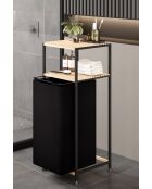 Wäschekorb beige/schwarz - 36 x 90 x 35 cm