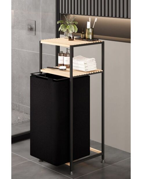 Portabiancheria beige/nero - 36 x 90 x 35 cm