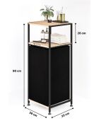 Wäschekorb beige/schwarz - 36 x 90 x 35 cm
