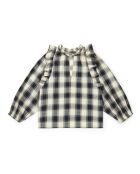 Blouse Carreaux Fouger Bleu marine