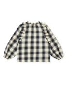 Blouse Carreaux Fouger Bleu marine