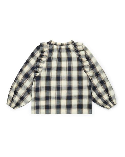 Blouse Carreaux Fouger Bleu marine