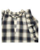 Blouse Carreaux Fouger Bleu marine