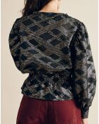 Beirut schwarz/mehrfarbig bedruckte Bluse