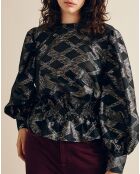 Beirut schwarz/mehrfarbig bedruckte Bluse