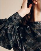 Beirut schwarz/mehrfarbig bedruckte Bluse