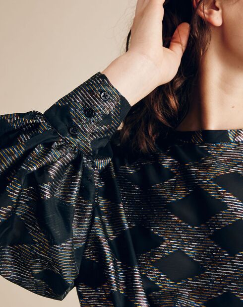 Beirut schwarz/mehrfarbig bedruckte Bluse