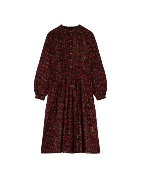 Katharinette schwarzes Lurexkleid mit Blumenmuster