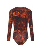 Burgunderfarbener Body mit Aufdruck