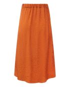Gonna arancione con volant in jacquard