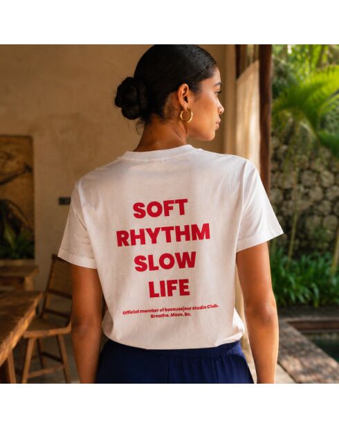 TShirt Yoga soft rhythm rouge blanc