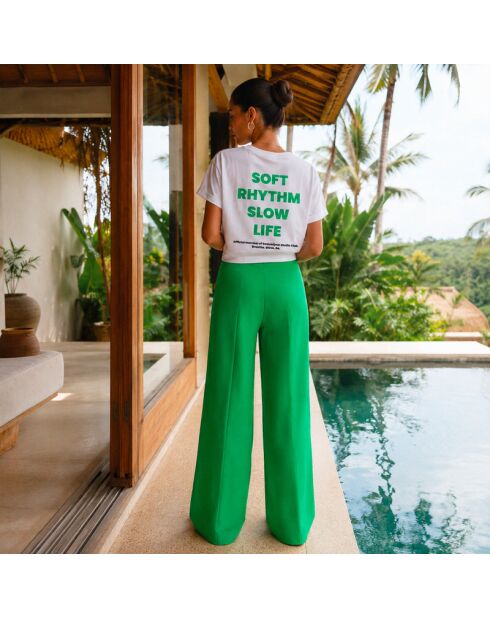 TShirt Yoga soft rhythm vert blanc