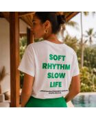 TShirt Yoga soft rhythm vert blanc