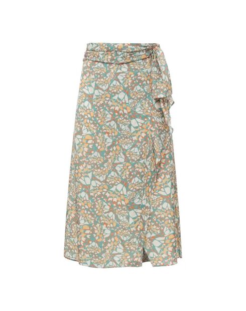 Vert de gris Jacquard-Rüschenrock