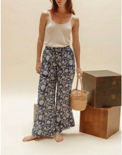 Blaue Blumenhose Zevrine