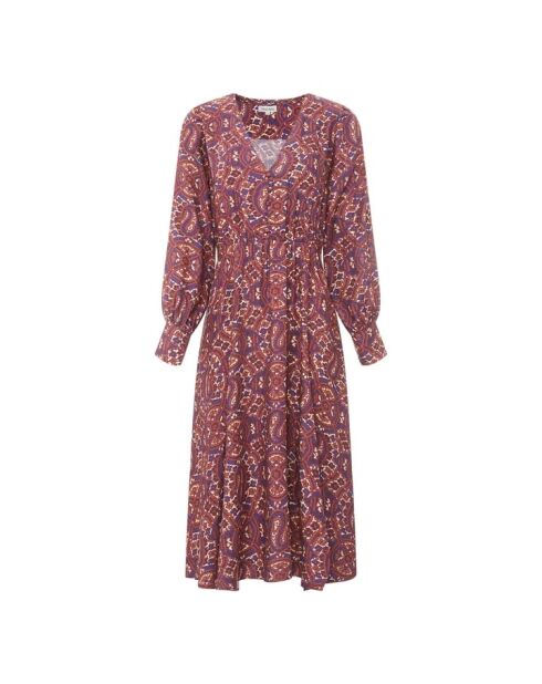 Midikleid mit Terrakotta-Print