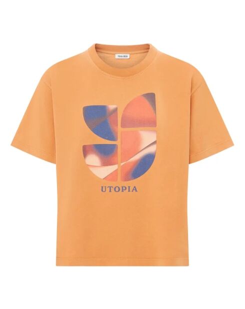 Orangefarbenes T-Shirt aus Bio-Baumwolle Linda