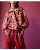 Blusa a fiori blu Celeste
