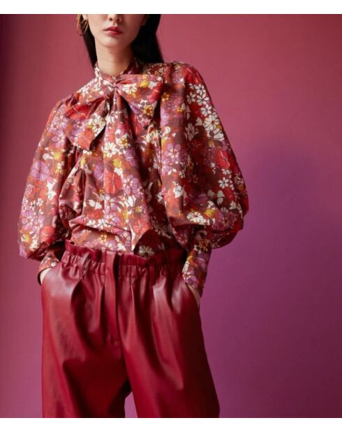 Blusa a fiori blu Celeste