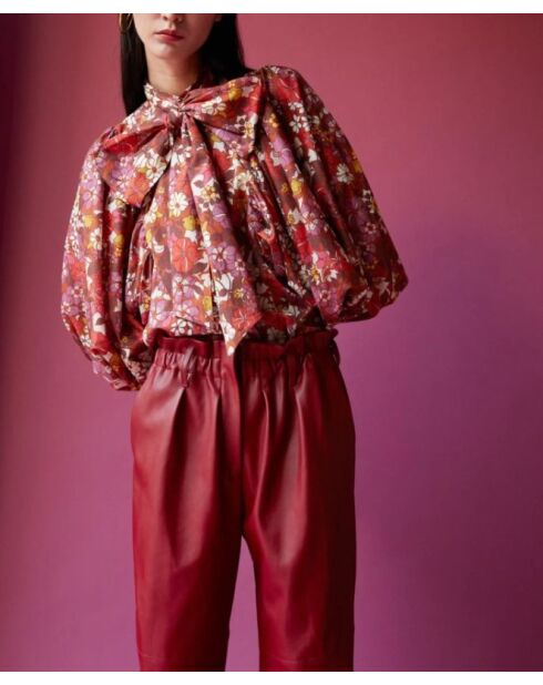 Blusa a fiori blu Celeste