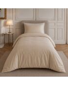 Finesse beige dekbedovertrekset in perkal katoen