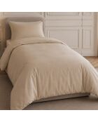 Finesse beige dekbedovertrekset in perkal katoen