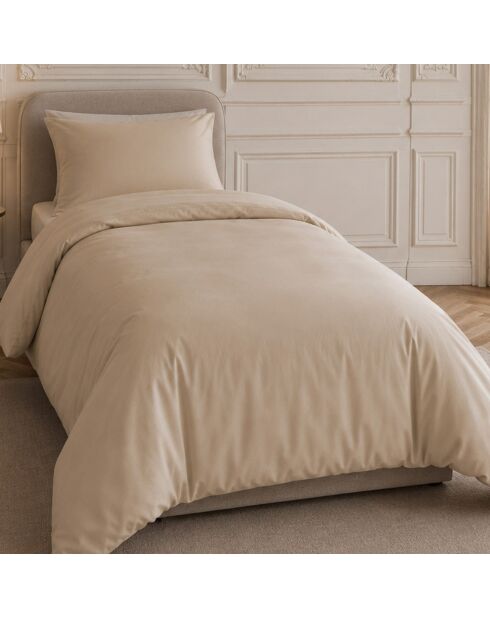 Finesse beige dekbedovertrekset in perkal katoen