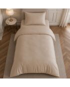 Finesse beige dekbedovertrekset in perkal katoen