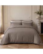 Parure housse de couette en percale de coton Finesse grise