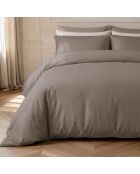 Parure housse de couette en percale de coton Finesse grise