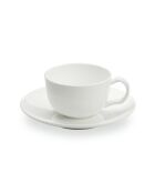 Service de 6 tasses et sous tasses à espresso Taidu II en bone china blanc - 9,5 cl