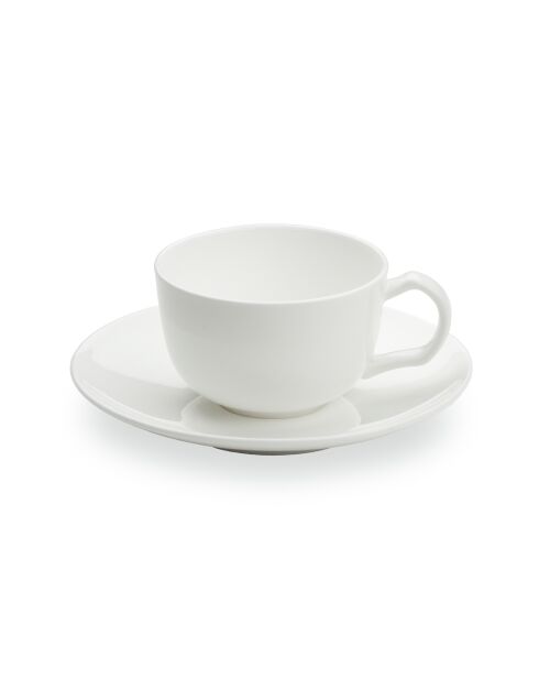 Service de 6 tasses et sous tasses à espresso Taidu II en bone china blanc - 9,5 cl