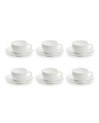 Service de 6 tasses et sous tasses à espresso Taidu II en bone china blanc - 9,5 cl