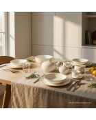 Service de 6 tasses et sous tasses à espresso Taidu II en bone china blanc - 9,5 cl