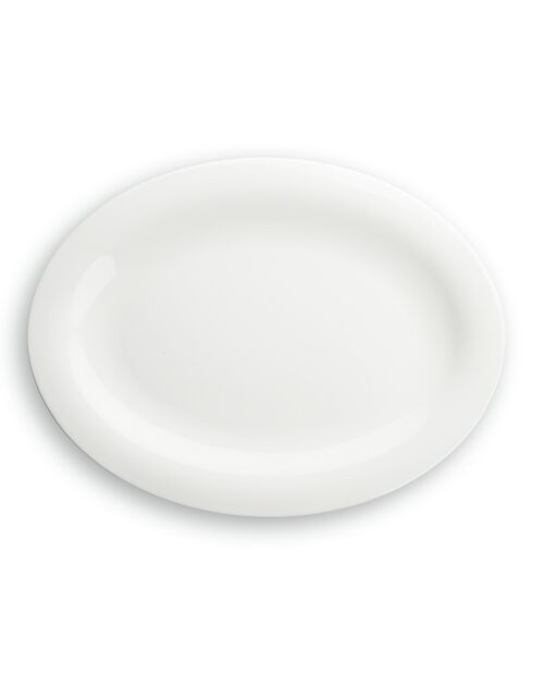 Lot de 2 assiettes à poisson Taidu II en bone china blanc - 33 x 25 cm