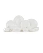Lot de 2 assiettes à poisson Taidu II en bone china blanc - 33 x 25 cm