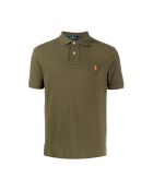 Polo en coton coupe ajustée personnalisée vert kaki