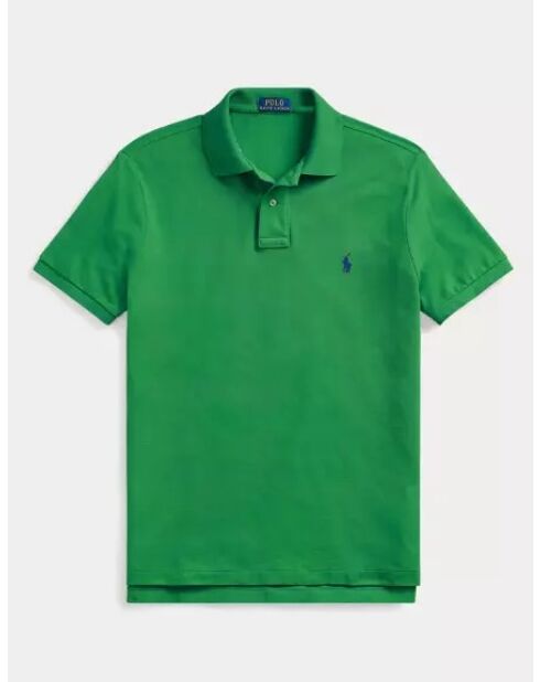 Polo en coton coupe ajustée personnalisée vert