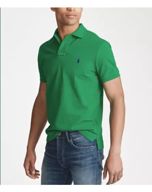 Polo en coton coupe ajustée personnalisée vert
